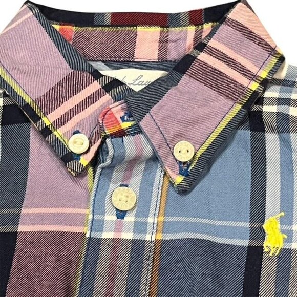 RALPH LAUREN Plaid Short-Sleeve Baby Boy Shirt Romper NWT Size 9M - Picture 3 of 10